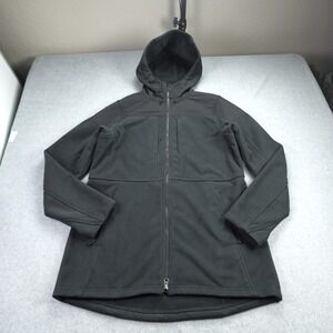 Duluth Trading Co Jacket Womens Medium Black Shoreline 2.0 Fleece  Hooded NEW